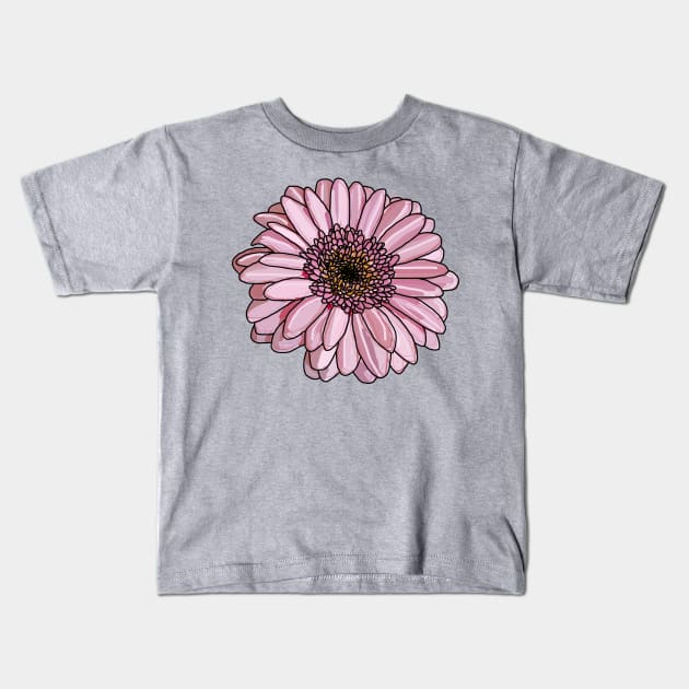 Gerbera in Pink Floral Kids T-Shirt by ellenhenryart